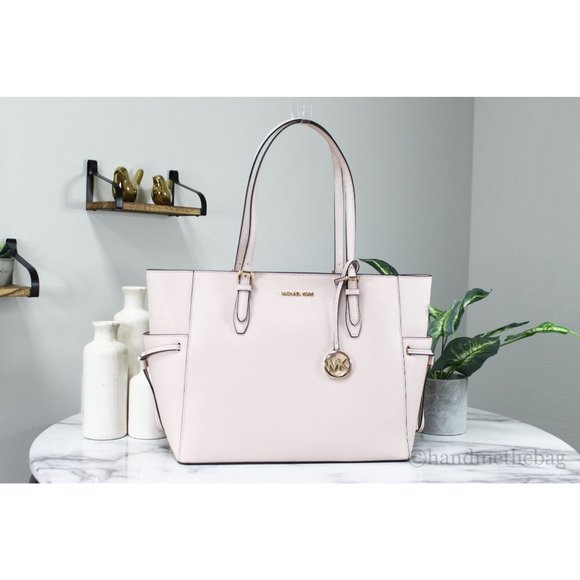 Michael Kors Handbags - NWT Michael Kors Gilly Large Powder Blush Leather Travel Drawstring Tote Handbag